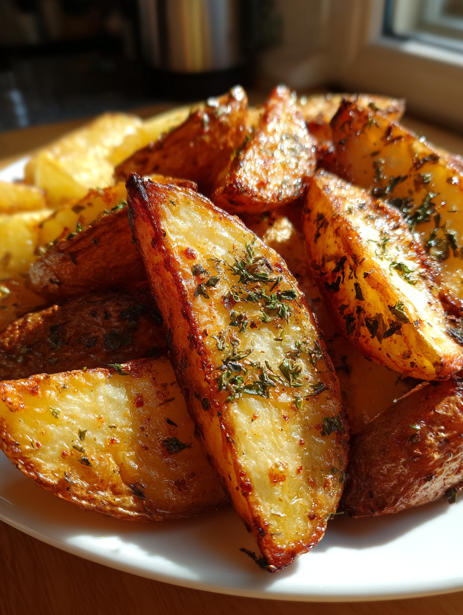 Knusprige Kartoffelspalten aus der Heißluftfritteuse: Perfekt gewürzt und lecker